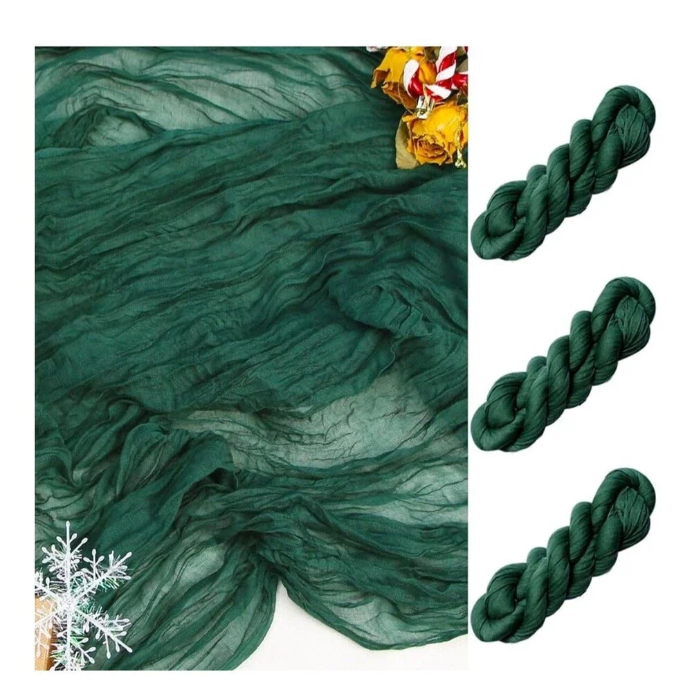 Table Runner 35x120 Inches for table Decoration holiday 3 Pack Emerald Green